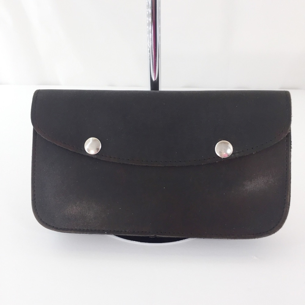 Vintage Leather Wallet Dark Brown Raw sued…
